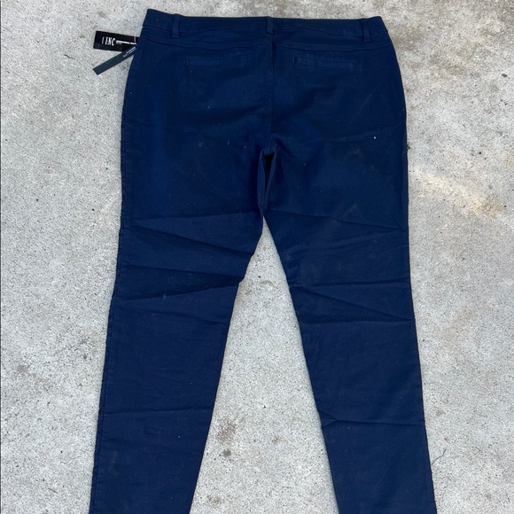 INC International Concepts Navy Patterned Skinny Pants - Picture 5 of 6